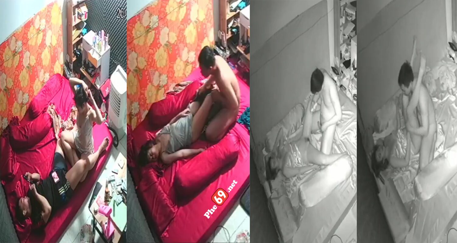 Hack camera cặp đôi sinh viên ở trọ em gái mặc đồ ngủ dâm bú cu người yêu và chịch nhau suốt đêm