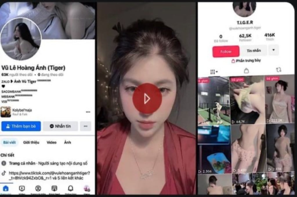 Clip nóng Vũ Lê Hoàng Ánh tiktoker mới nổi